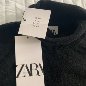 Zara black women’s wool blend turtleneck large nwt
